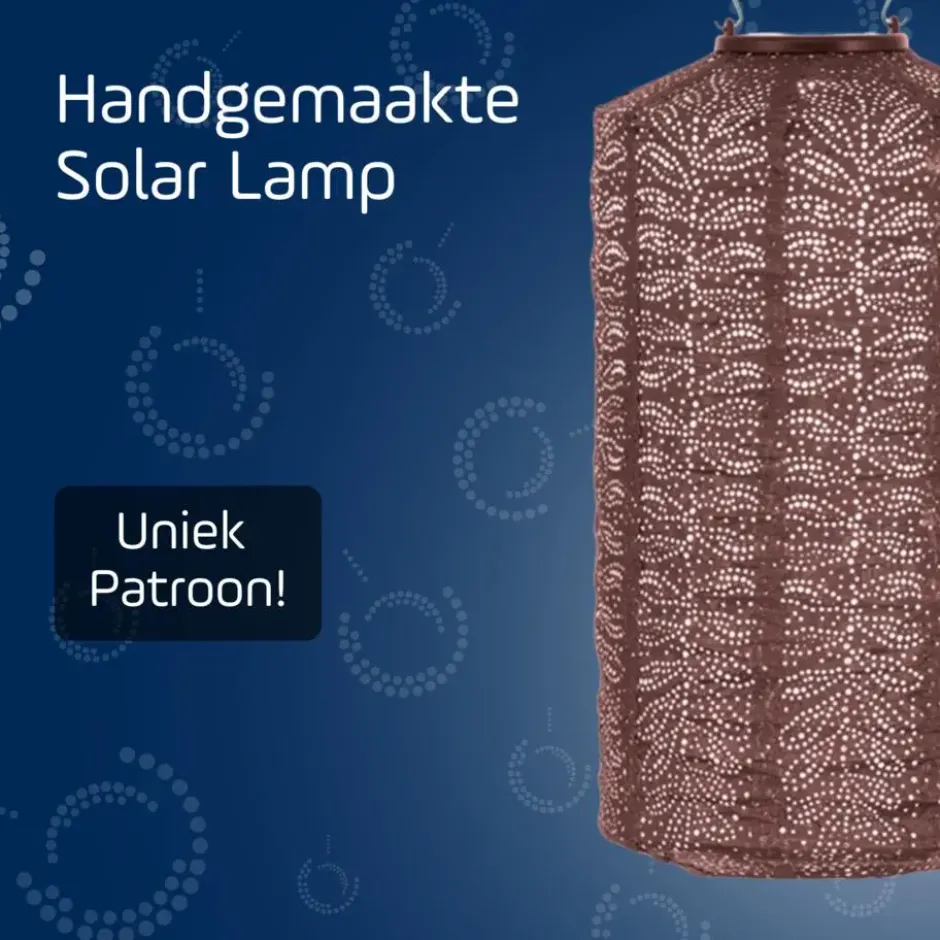 LUMIZ Solar Lampion Folia Cylinder - 18 cm - Plum