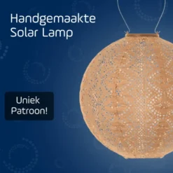 LUMIZ Solar Lampion Lace Rond - 30 cm - Abrikoos