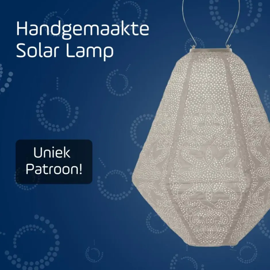 LUMIZ Solar Lampion Marrakesh Can - 30 cm - Licht Taupe