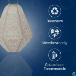 LUMIZ Solar Lampion Marrakesh Can - 30 cm - Licht Taupe