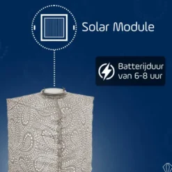 LUMIZ Solar Lampion Paisley Triangle - 28 cm - Licht Taupe