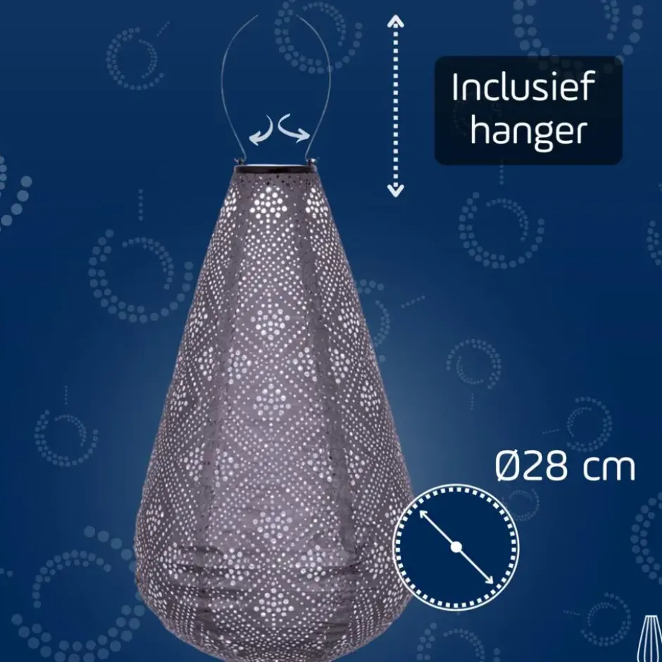 LUMIZ Solar Lampion Topaze Drop - 28 cm - Lichtpaars