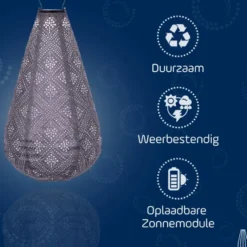 LUMIZ Solar Lampion Topaze Drop - 28 cm - Lichtpaars