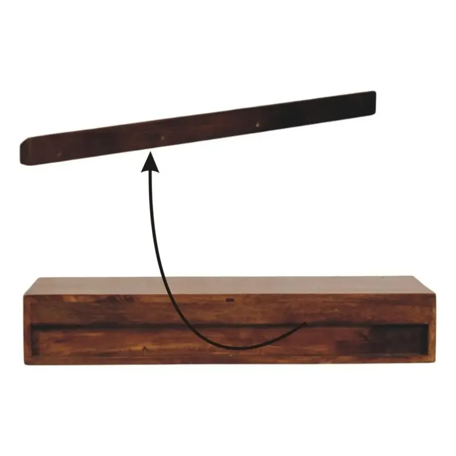 Lunar Chestnut Wandgemonteerde Console, 2 Lades, Donkerbruin