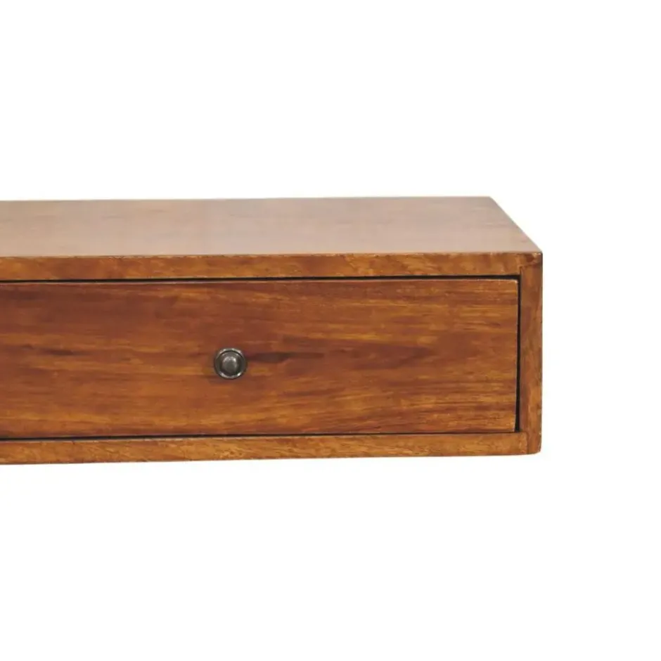 Lunar Chestnut Wandgemonteerde Console, 2 Lades, Donkerbruin
