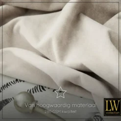 LW Collection Gordijnen beige 270X140CM velvet kant en klaar 1 stuk
