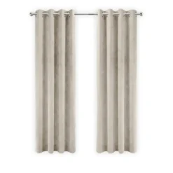 LW Collection Gordijnen Beige 270x290cm Velvet Kant en klaar 1 stuk