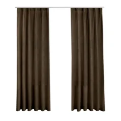 LW Collection Gordijnen bruin 270x140CM met haakjes Velvet 1 stuk