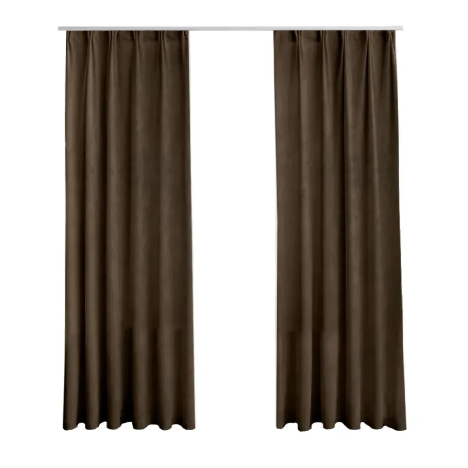 LW Collection Gordijnen bruin 270x140CM met haakjes Velvet 1 stuk
