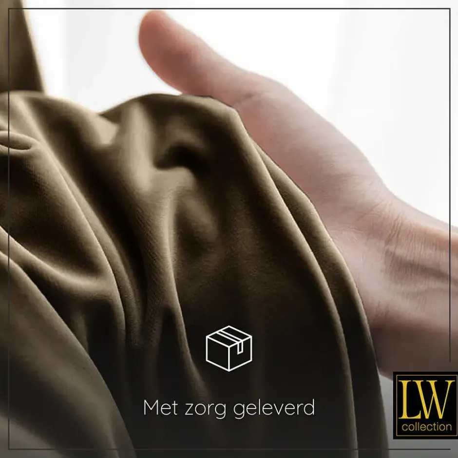 LW Collection Gordijnen bruin 270x140CM met haakjes Velvet 1 stuk