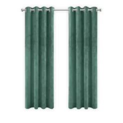 LW Collection Gordijnen Groen 245x290cm Velvet Kant en klaar 1 stuk