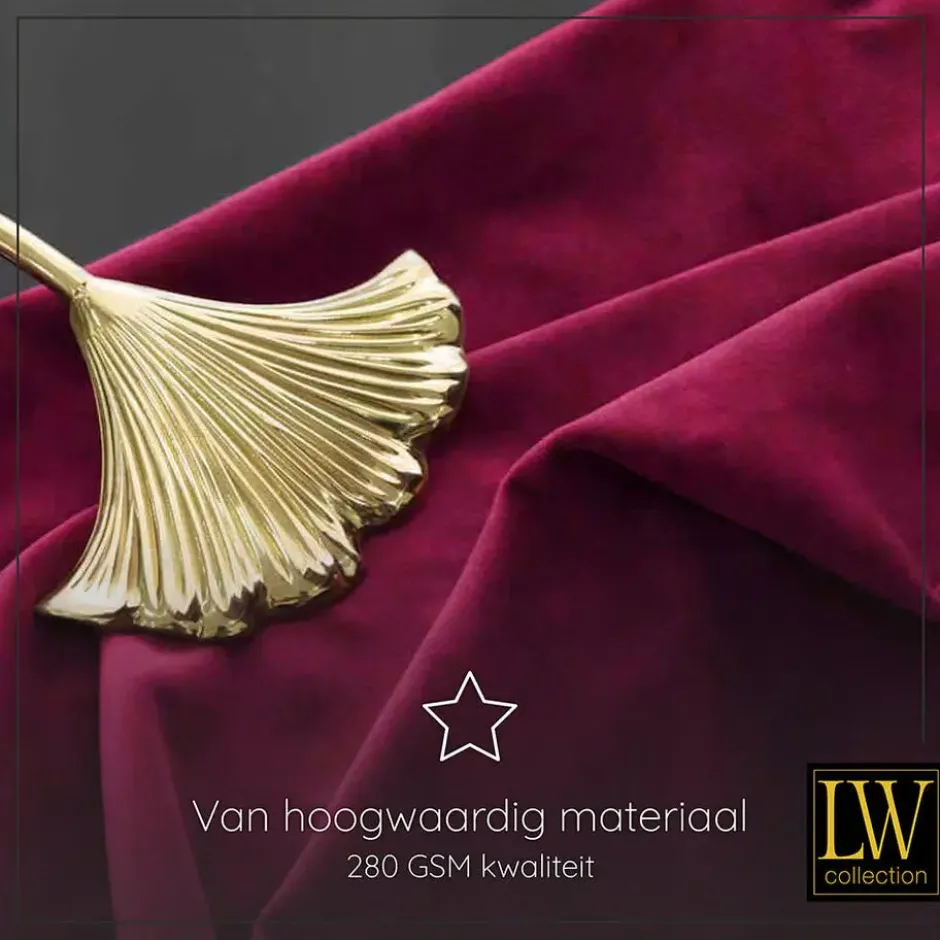 LW Collection Gordijnen Rood 245x290cm Velvet Kant en klaar 1 stuk