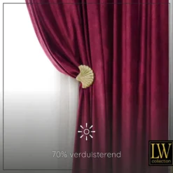 LW Collection Gordijnen Rood 245x290cm Velvet Kant en klaar 1 stuk