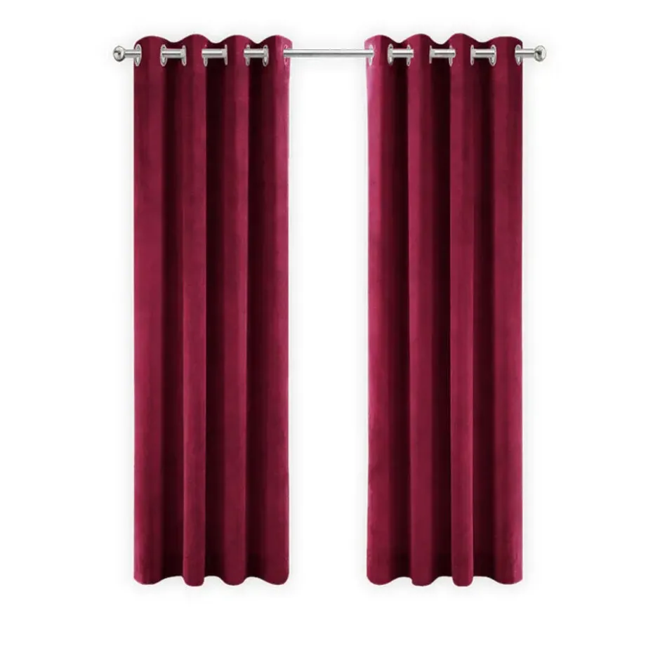 LW Collection Gordijnen Rood 245x290cm Velvet Kant en klaar 1 stuk