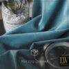 LW Collection Gordijnen Turquoise 270x290cm Velvet Kant en klaar 1 stuk