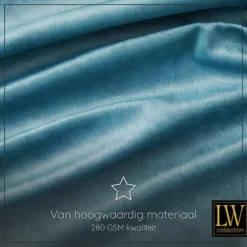 LW Collection Gordijnen Turquoise 270X140CM velvet kant en klaar 1 stuk