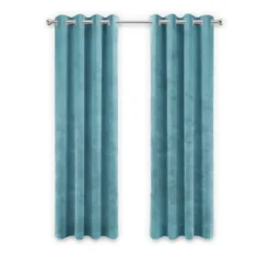 LW Collection Gordijnen Turquoise 270X140CM velvet kant en klaar 1 stuk