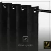 LW Collection Gordijnen Zwart 245x290cm Velvet Kant en klaar 1 stuk