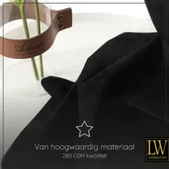 LW Collection Gordijnen Zwart 270x290cm Velvet Kant en klaar 1 stuk