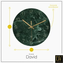 LW Collection Keukenklok David marmer 30cm