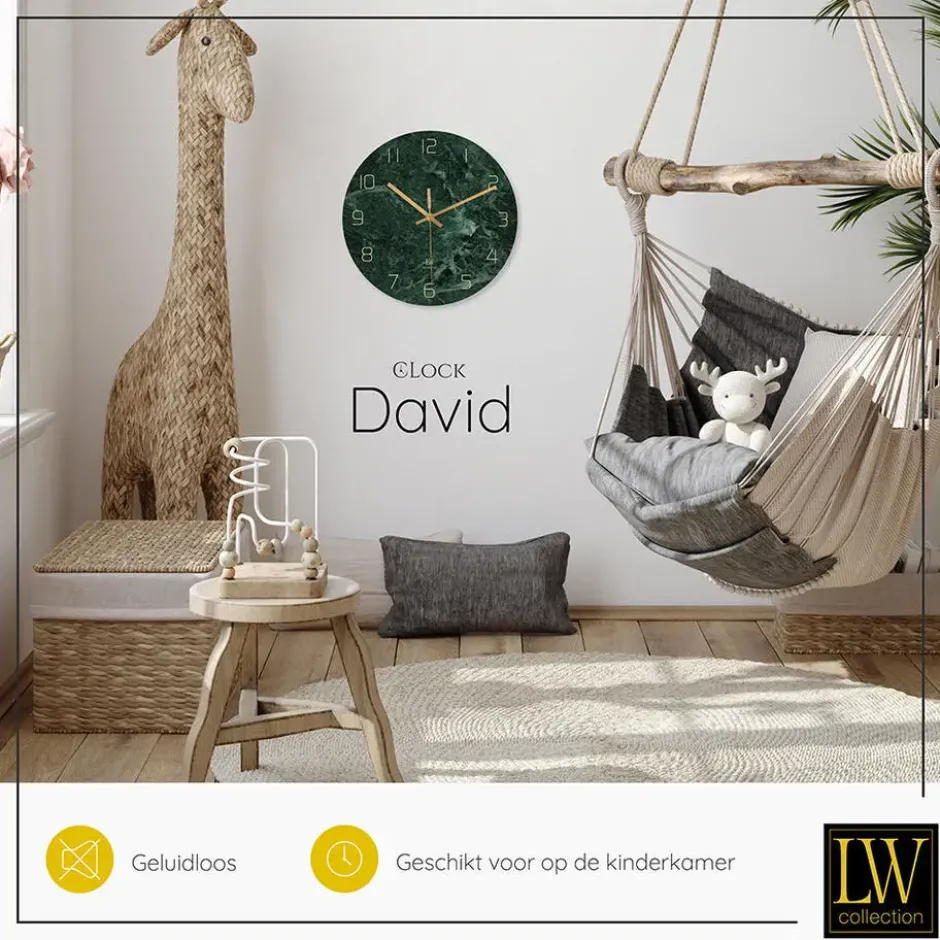 LW Collection Keukenklok David marmer 30cm