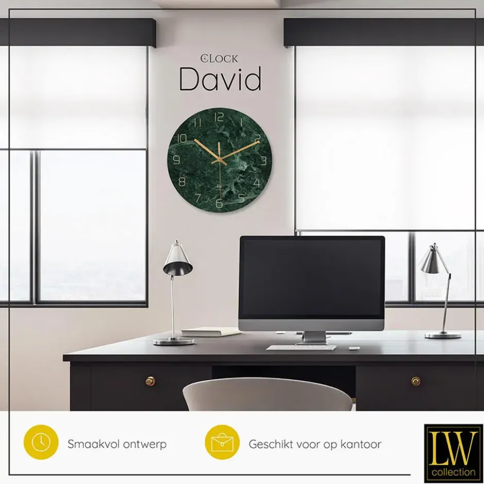 LW Collection Keukenklok David marmer 30cm