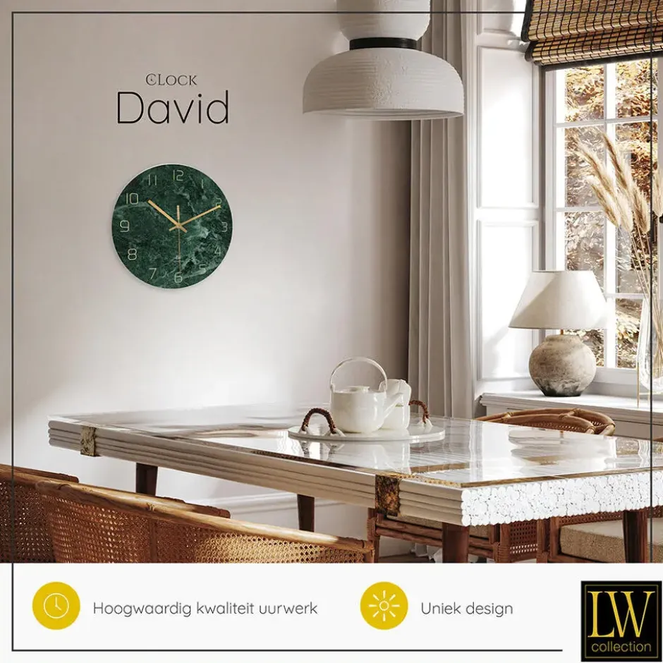 LW Collection Keukenklok David marmer 30cm