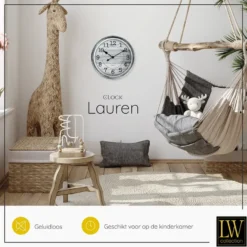 LW Collection Keukenklok Lauren grijs 30cm