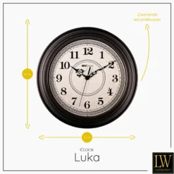 LW Collection Keukenklok Luka 30cm