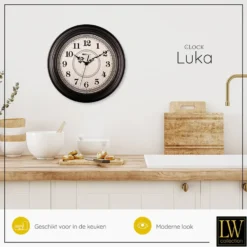 LW Collection Keukenklok Luka 30cm