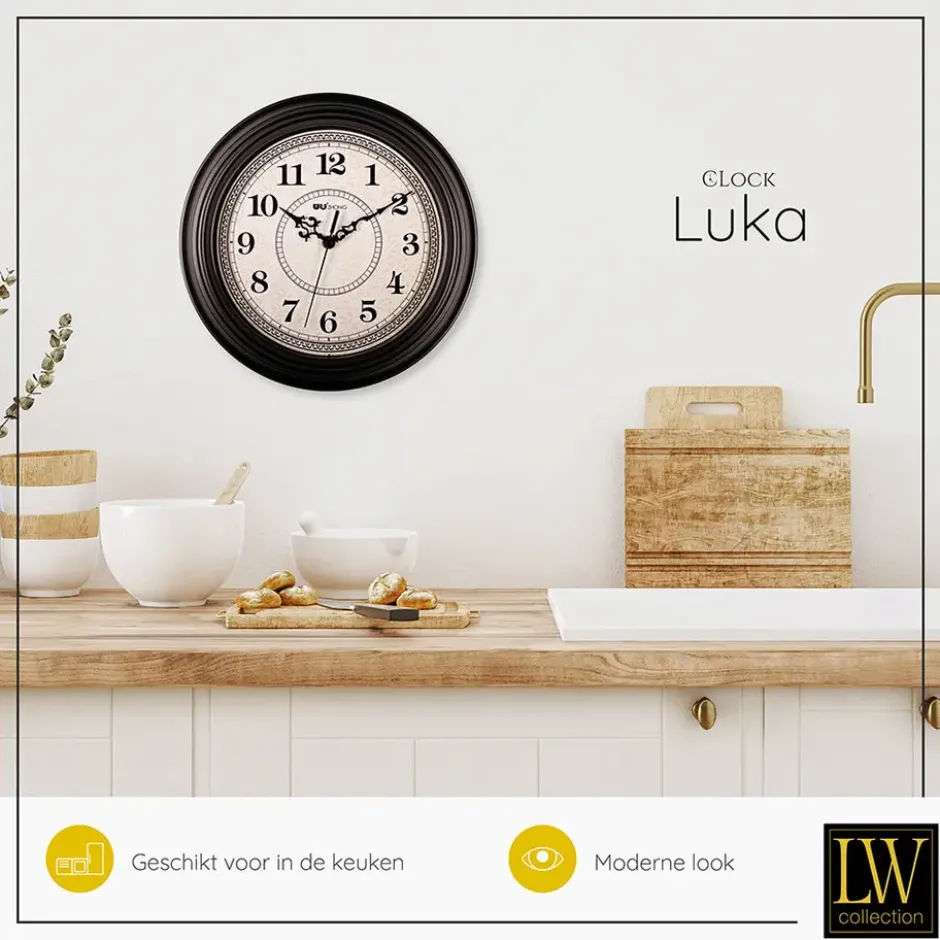 LW Collection Keukenklok Luka 30cm