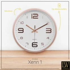 LW Collection Keukenklok Xenn1 rosé wit 30cm