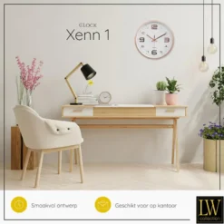 LW Collection Keukenklok Xenn1 rosé wit 30cm
