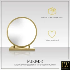 LW Collection Tafel spiegel goud 30x32 cm metaal