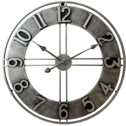 LW Collection Wandklok Becka grijs zilver 60cm
