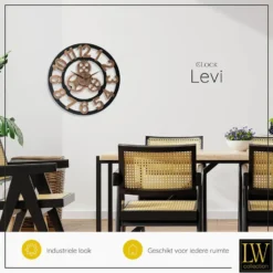 LW Collection Wandklok Levi brons cijfers 60cm