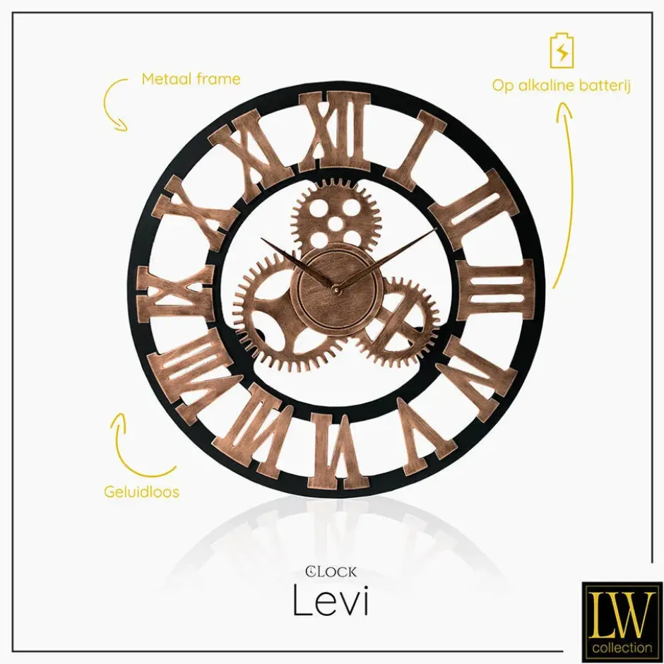LW Collection Wandklok Levi brons grieks 60cm