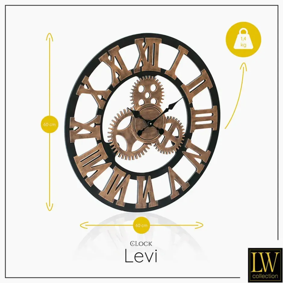 LW Collection Wandklok Levi brons grieks 60cm