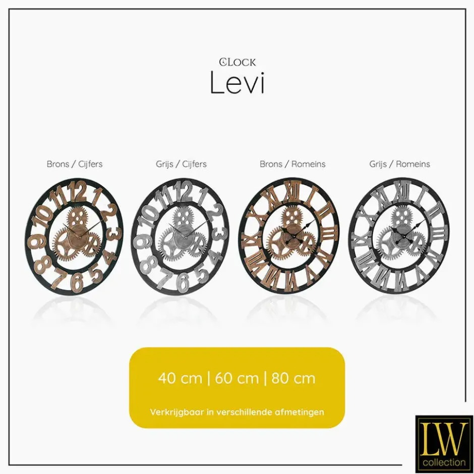 LW Collection Wandklok Levi brons grieks 60cm