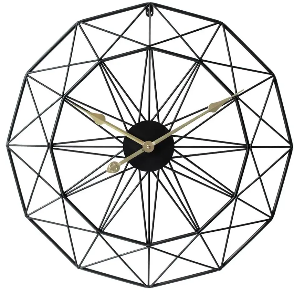 LW Collection Wandklok Megan zwart 80cm
