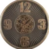 LW Collection Wandklok radar Kelvin brons bruin 80cm bewegende tandwielen