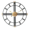 LW Collection Wandklok William zwart goud 60cm