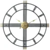 LW Collection Wandklok William Zwart goud 80cm