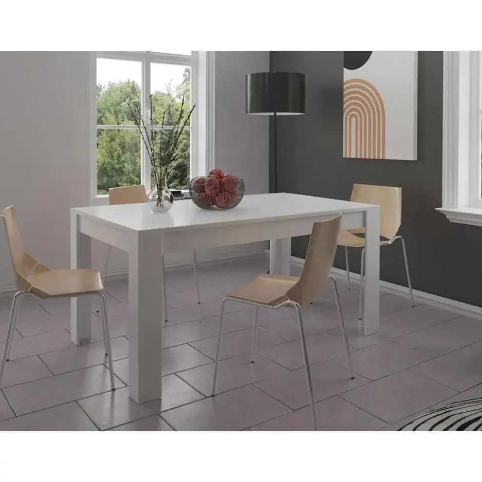 Lynn - Eettafel 120x80 cm 6 personen in wit MDF