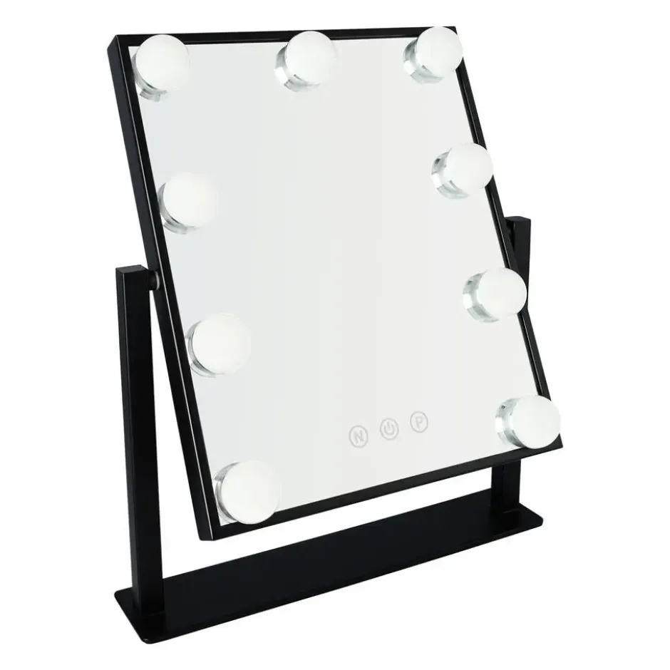 LYVION Make-up spiegel met led bulbs zwart