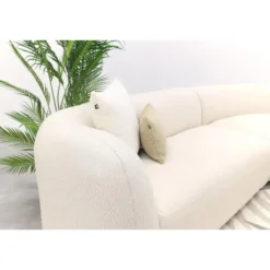 Madeira ronde u-vorm hoekbank + chaise longue links - Naturel Sunbrella