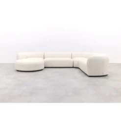 Madeira ronde u-vorm hoekbank + chaise longue rechts - Naturel Sunbrella