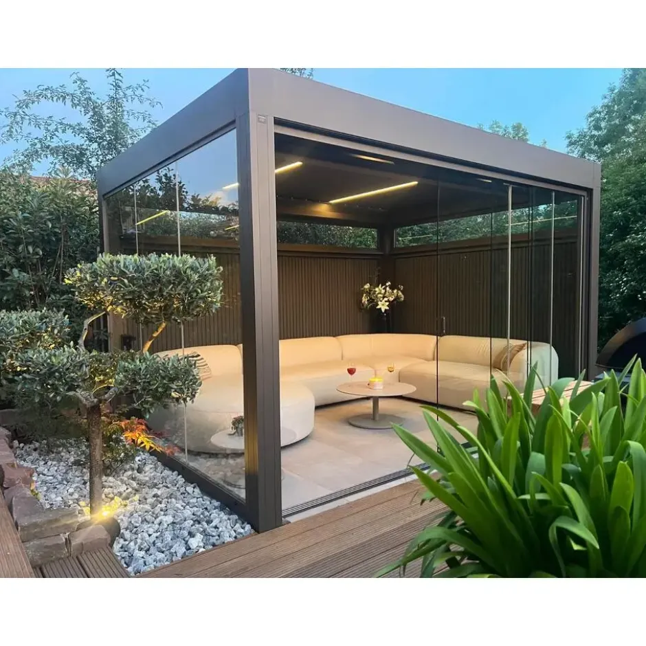 Madeira ronde u-vorm hoekbank + chaise longue rechts - Naturel Sunbrella