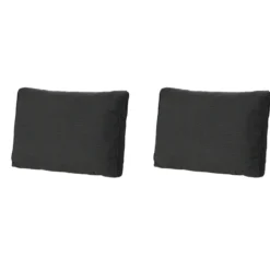 Madison - Lounge Rugkussen Rib black - Ca. 40x60 cm - Set van 2