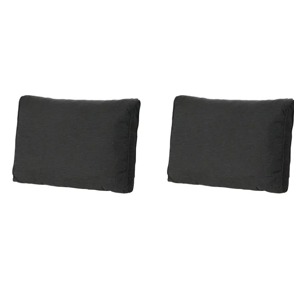 Madison - Lounge Rugkussen Rib black - Ca. 40x60 cm - Set van 2